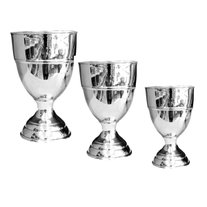 0060 Beker op voet ribbel verzilverd