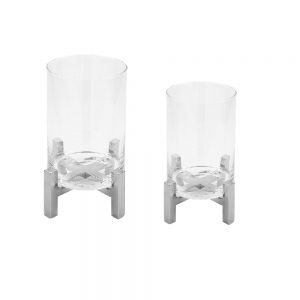 1796 Windlicht glas op RVS voet