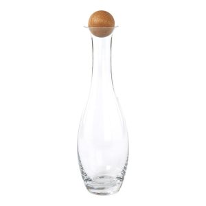 1725 Water/wijnkaraf met houten (bal)stop - 1725-01 karaf 1.0 liter